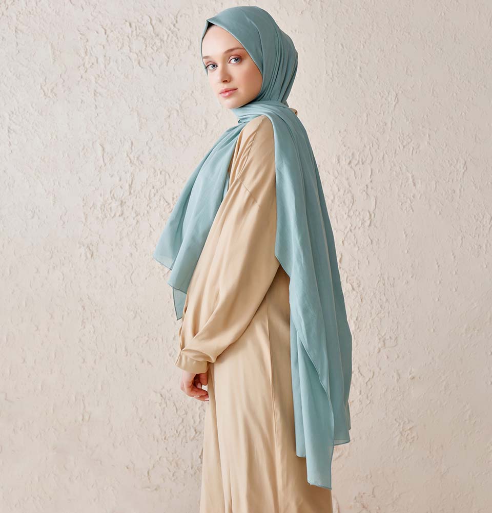 Modefa Shawl Mint Green Solid Natural Cotton Shawl - Mint