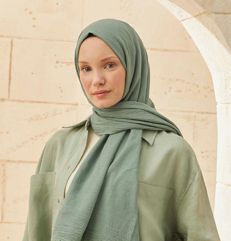 Modefa Shawl Mint Green Solid Organic Cotton Shawl - Mint Green