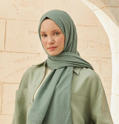 Modefa Shawl Mint Green Solid Organic Cotton Shawl - Mint Green