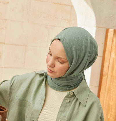 Modefa Shawl Mint Green Solid Organic Cotton Shawl - Mint Green