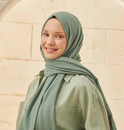 Modefa Shawl Mint Green Solid Organic Cotton Shawl - Mint Green
