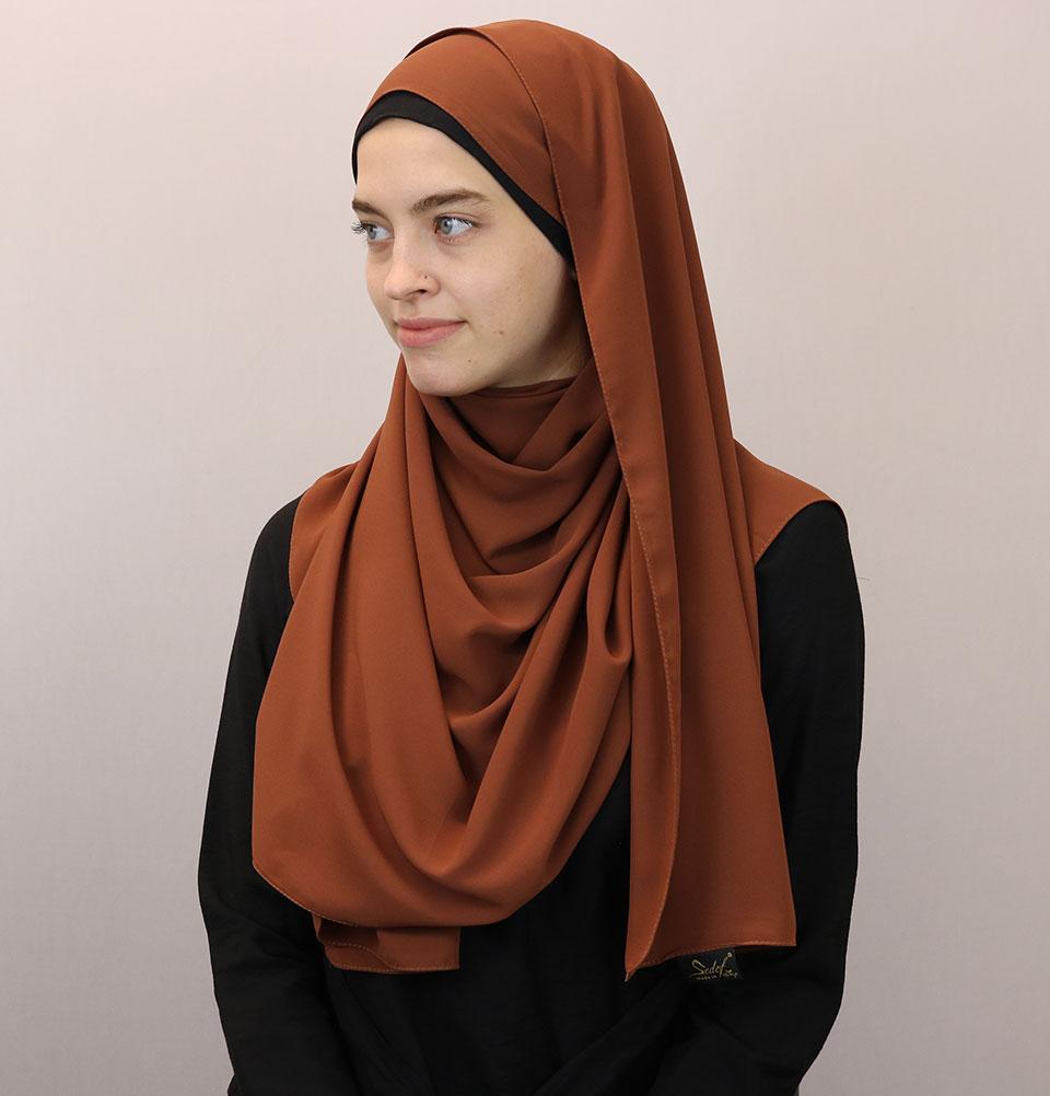Medine Solid Chiffon Hijab Shawl Mocha