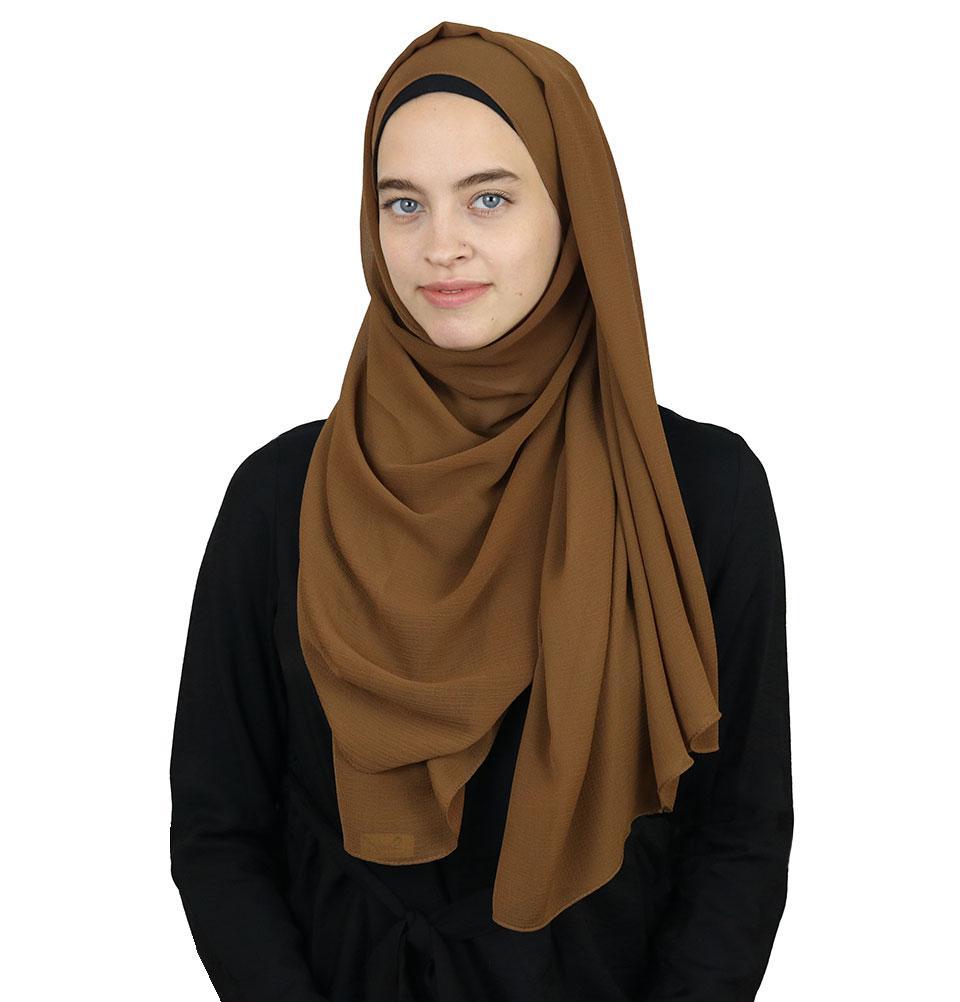 Textured Micro Chiffon Hijab Shawl Mocha