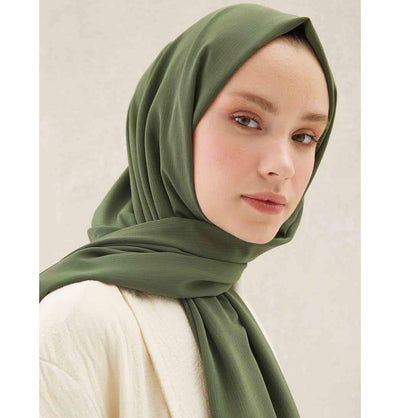 Modefa Shawl Olive Green Crinkle Medine Hijab Shawl - Olive Green