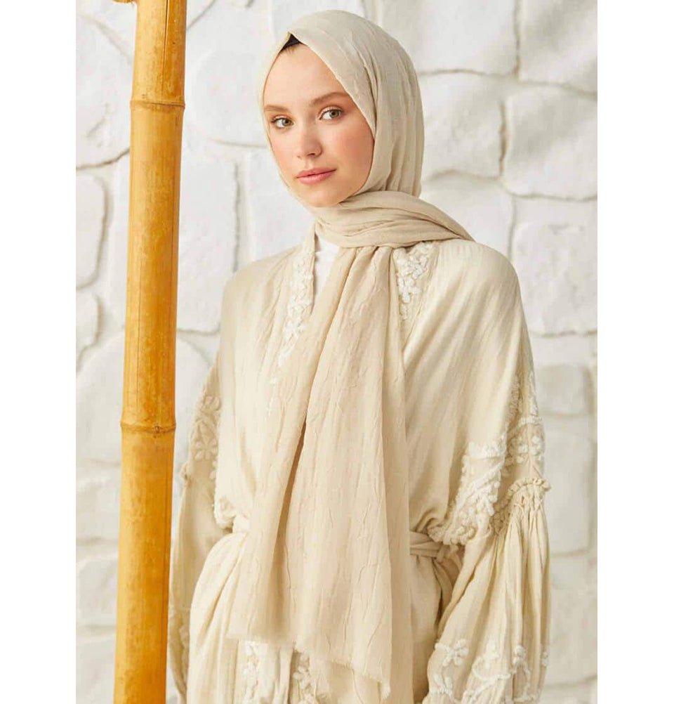 Modefa Shawl Pale Beige Bamboo Viscose Summer Hijab Shawl - Pale Beige