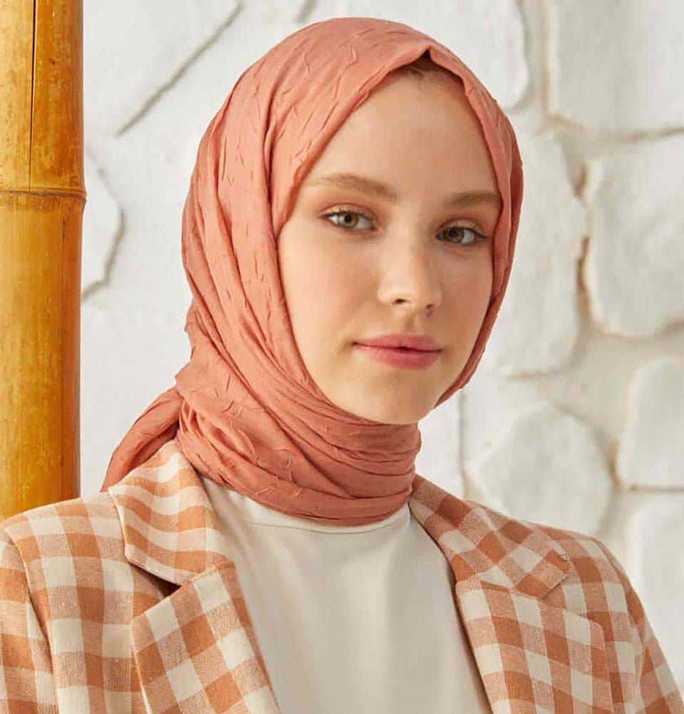 Modefa Shawl Peach Bamboo Viscose Summer Hijab Shawl - Peach