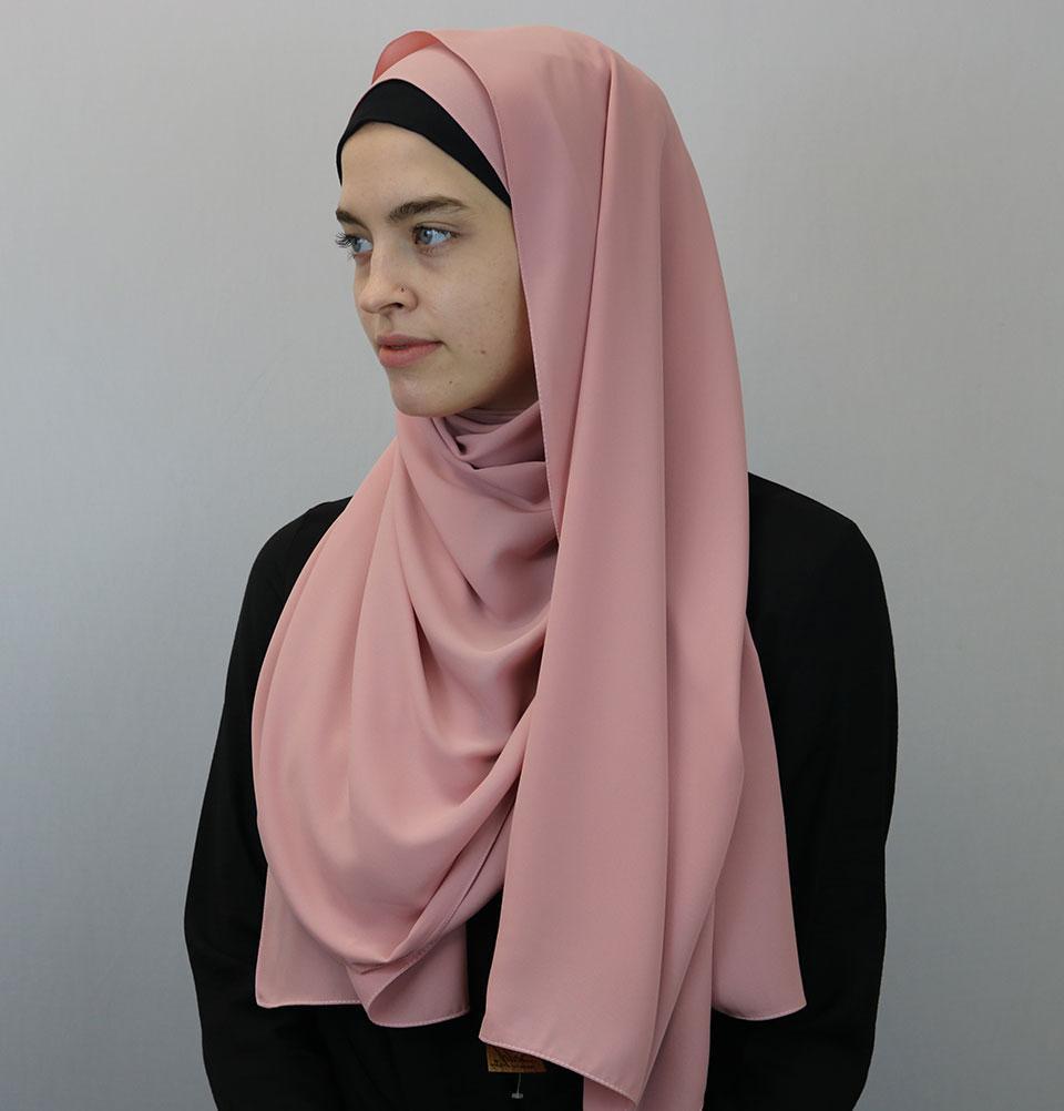 Modefa Shawl Pink Medine Solid Chiffon Hijab Shawl Pink