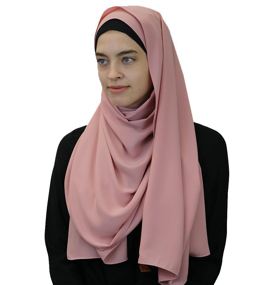 Modefa Shawl Pink Medine Solid Chiffon Hijab Shawl Pink