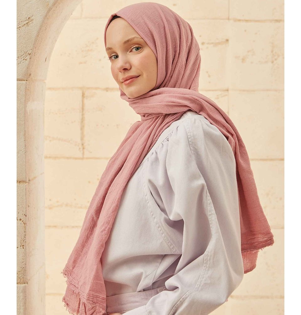 Modefa Shawl Pink Solid Organic Cotton Shawl - Pink