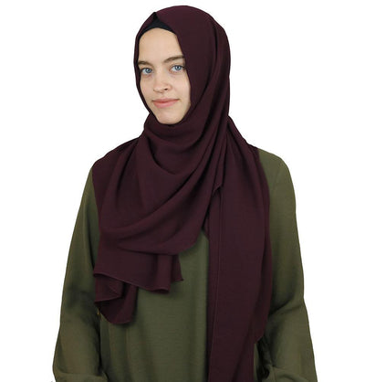 Textured Crepe Hijab Shawl Plum