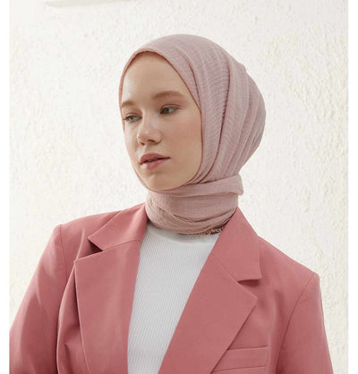 Modefa Shawl Powder Cozy Crepe Cotton Hijab Shawl - Powder