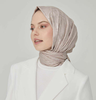 Modefa Shawl Powder Luxury Shine Hijab Shawl - Powder