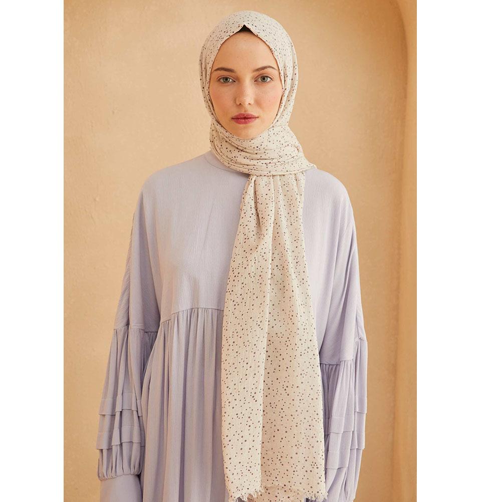 Modefa Shawl Purple Patterned Cotton Shawl | Polka Dotted - Purple