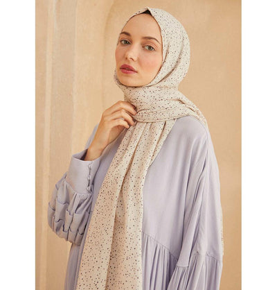 Modefa Shawl Purple Patterned Cotton Shawl | Polka Dotted - Purple