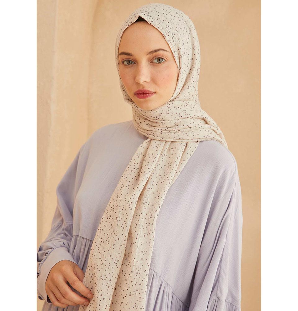 Modefa Shawl Purple Patterned Cotton Shawl | Polka Dotted - Purple