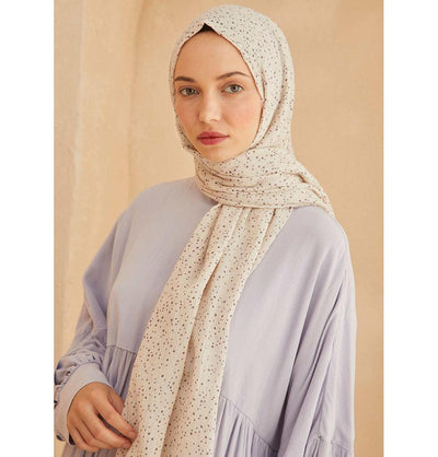 Modefa Shawl Purple Patterned Cotton Shawl | Polka Dotted - Purple