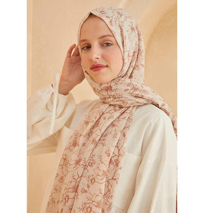 Modefa Shawl Rose Gold Patterned Cotton Shawl | Lilies & Vines - Rose Gold