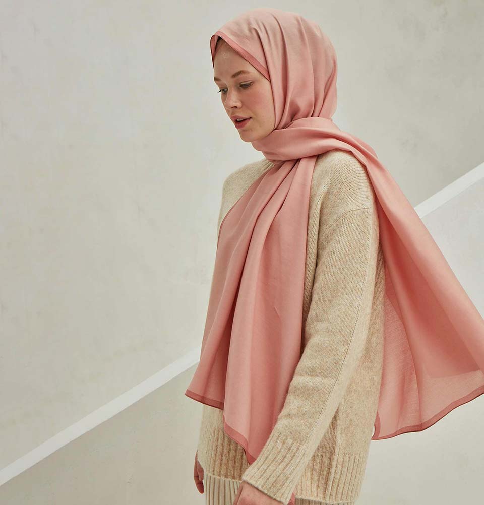 Modefa Shawl Rose Pink Premium Solid Cotton Modal Shawl - Rose Pink