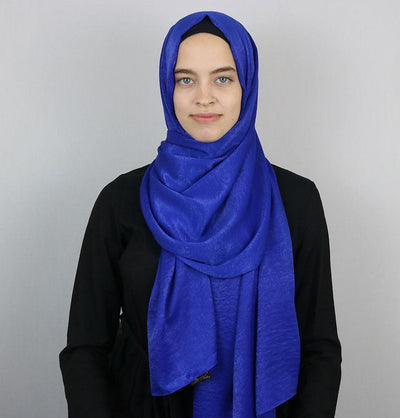 Modefa Shawl Royal Blue Bamboo Satin Hijab Shawl Royal Blue