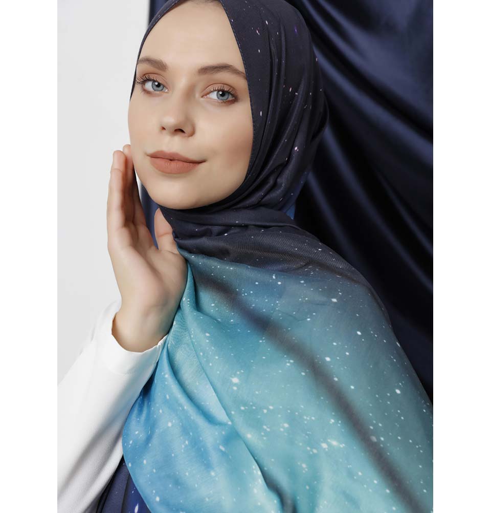 Modefa Shawl Royal Blue Modefa Galaxy Hijab Shawl - Royal Blue & Teal