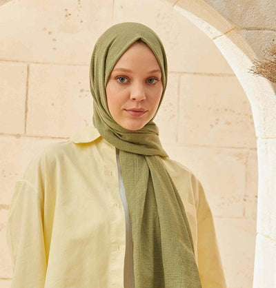 Modefa Shawl Sage Green Solid Organic Cotton Shawl - Sage