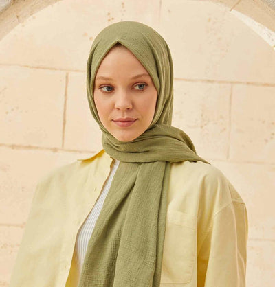 Modefa Shawl Sage Green Solid Organic Cotton Shawl - Sage