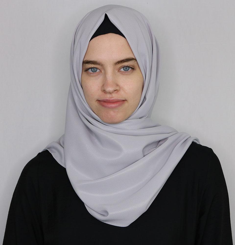 Elena Elegant Shimmer Hijab Shawl - Silver