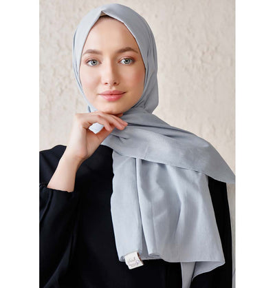 Modefa Shawl Silver Solid Natural Cotton Shawl - Silver