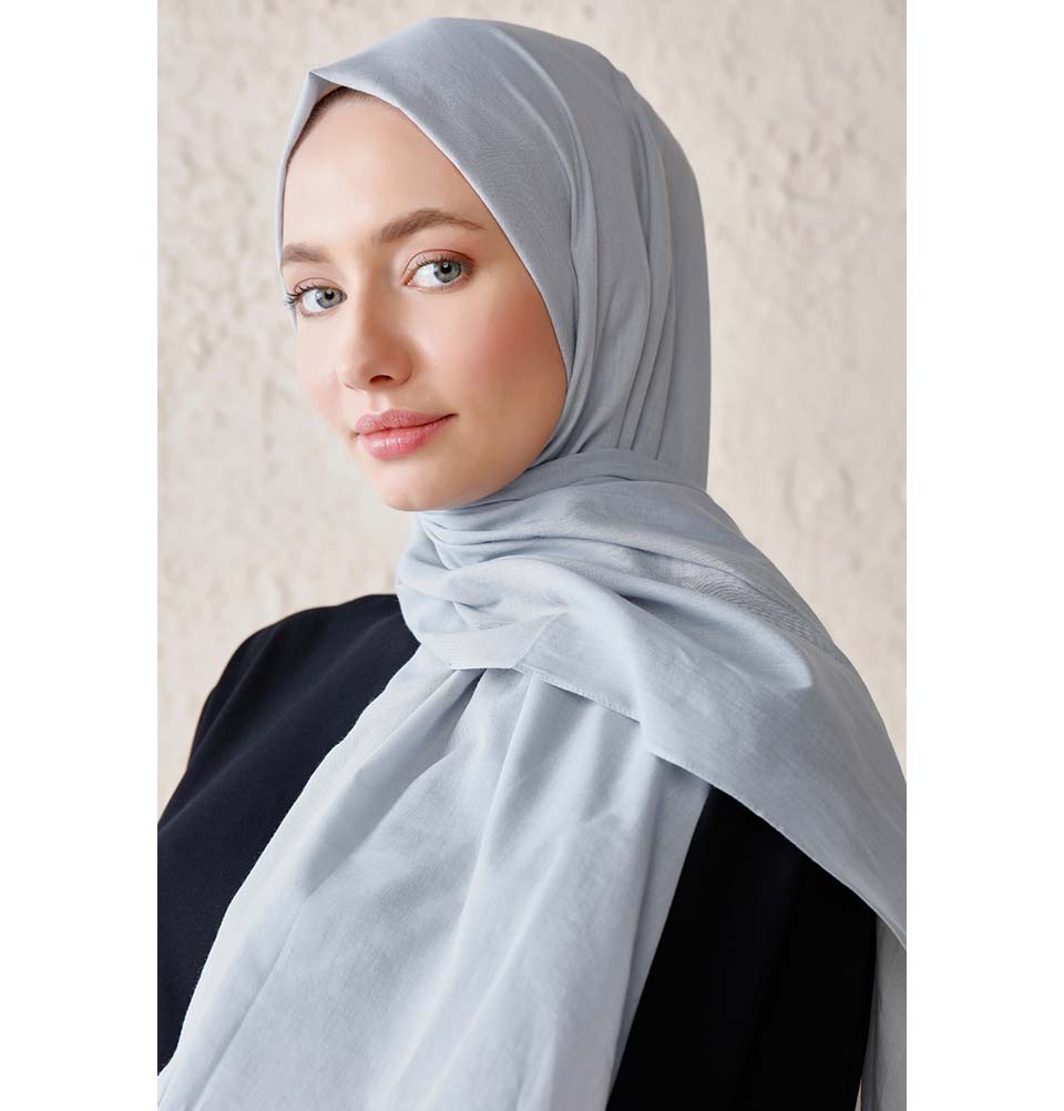 Modefa Shawl Silver Solid Natural Cotton Shawl - Silver