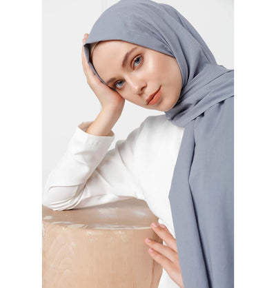 Modefa Shawl Slate Blue Solid Natural Cotton Shawl - Slate Blue