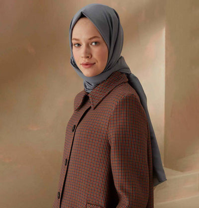 Modefa Shawl Smoke Gray Solid Cotton Viscose Shawl - Smoke Gray