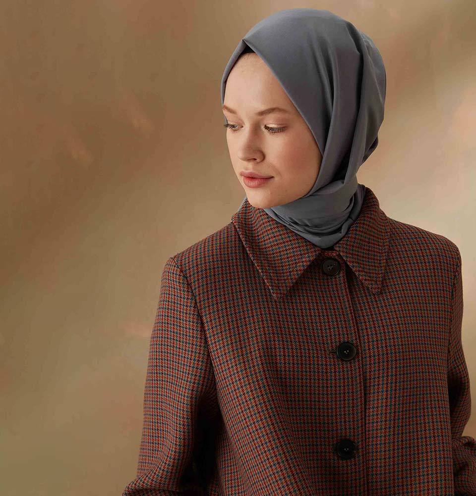 Modefa Shawl Smoke Gray Solid Cotton Viscose Shawl - Smoke Gray