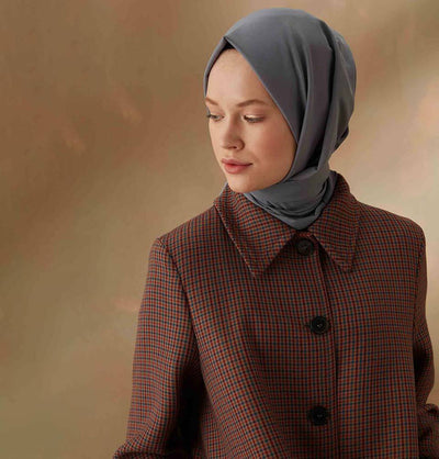 Modefa Shawl Smoke Gray Solid Cotton Viscose Shawl - Smoke Gray