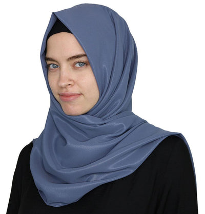 Elena Elegant Shimmer Hijab Shawl - Steel Blue