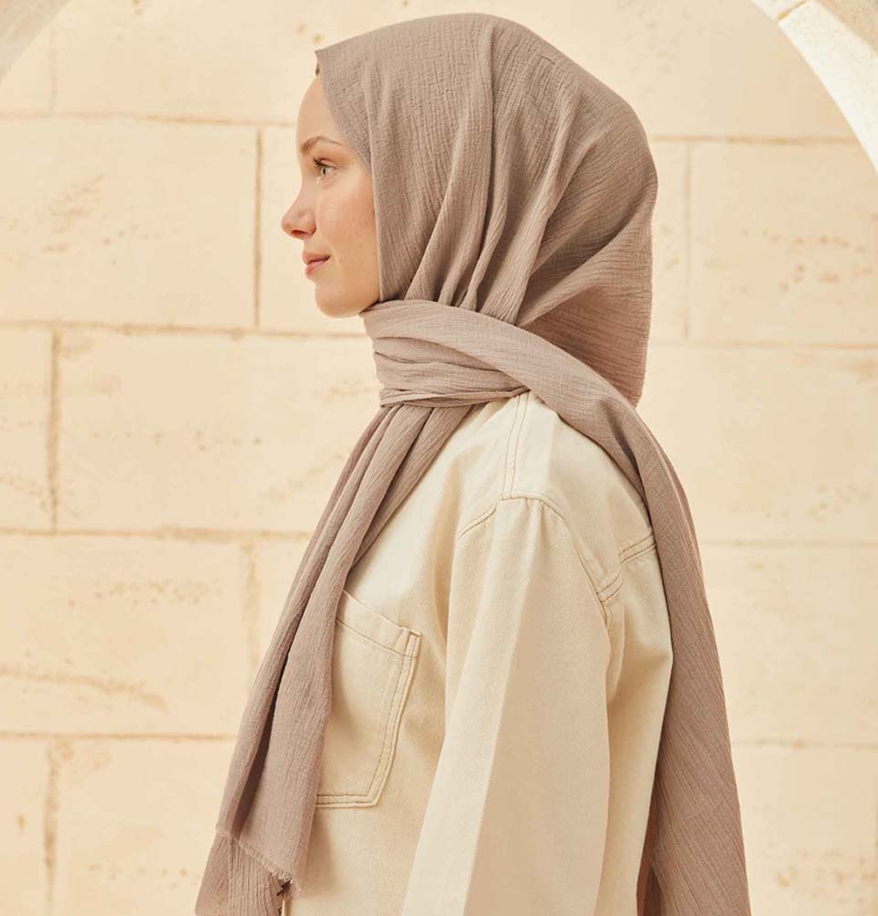 Modefa Shawl Taupe Solid Organic Cotton Shawl - Taupe