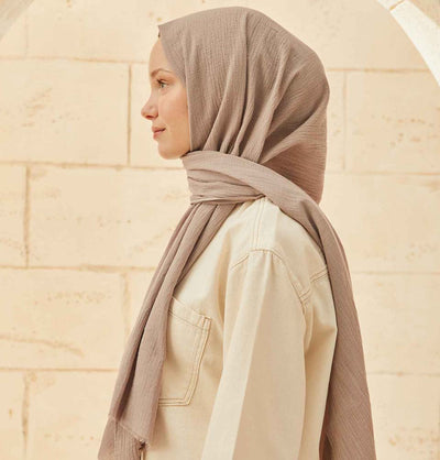 Modefa Shawl Taupe Solid Organic Cotton Shawl - Taupe
