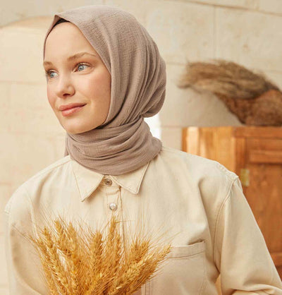 Modefa Shawl Taupe Solid Organic Cotton Shawl - Taupe