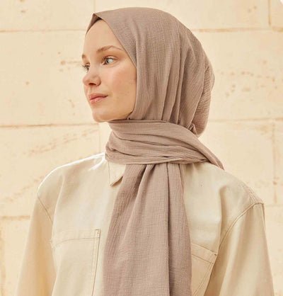 Modefa Shawl Taupe Solid Organic Cotton Shawl - Taupe