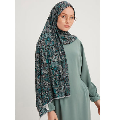 Modefa Shawl Teal Modefa Sports Hijab Shawl - Geometric Maze -Teal