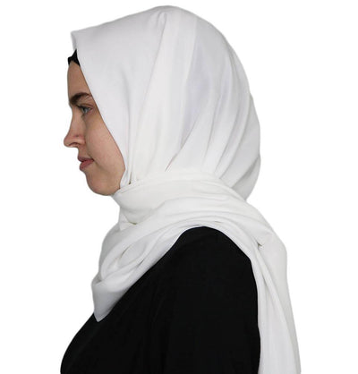 Elena Elegant Shimmer Hijab Shawl - White