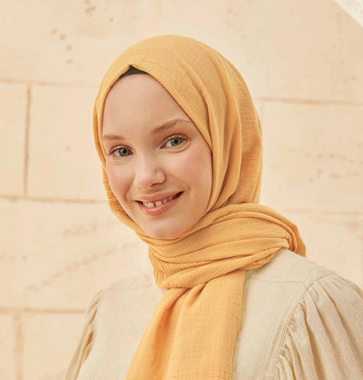 Modefa Shawl Yellow Solid Organic Cotton Shawl - Mellow Yellow