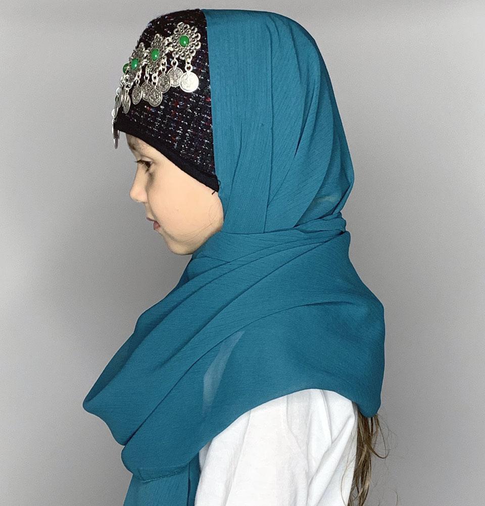 Traditional Turkish Ottoman Hat for Girls - Ertugrul Halime Hatun - Teal
