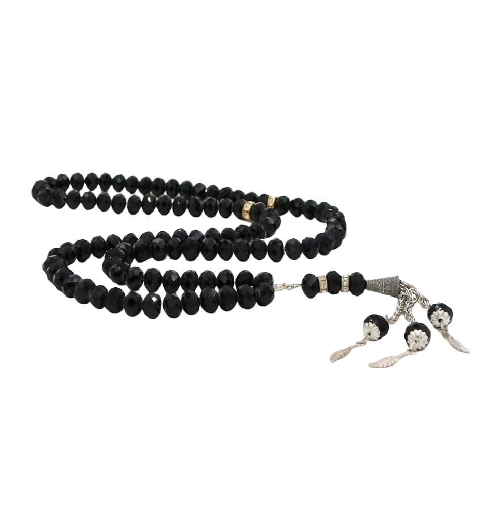 Islamic Tesbih Crystal Cut Acrylic Prayer Beads 99 Count Black