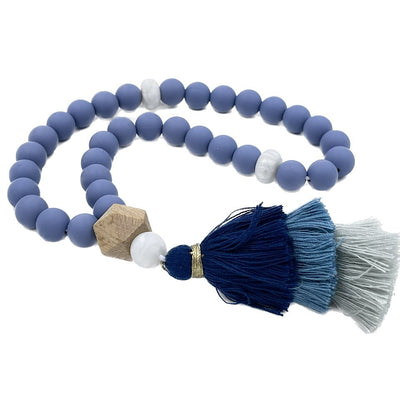 Modefa Tesbih Blue Children's Islamic Tesbih Silicone Prayer Beads - Large 33 Count - Blue