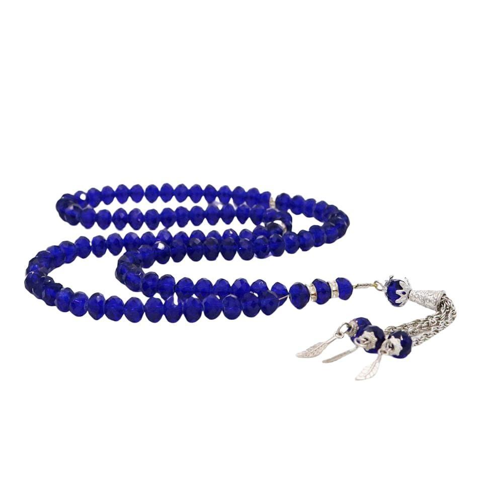 Islamic Tesbih Crystal Cut Acrylic Prayer Beads 99 Count Blue