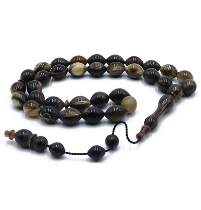 Modefa Tesbih Luxury Islamic Tesbih Oval Buffalo Horn Stone 33 Count