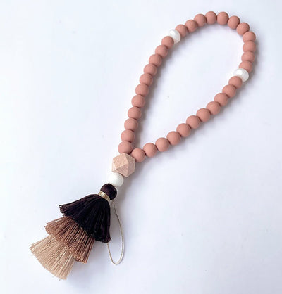 Modefa Tesbih Pink/Brown Children's Islamic Tesbih Silicone Prayer Beads - Large 33 Count - Pink/Brown