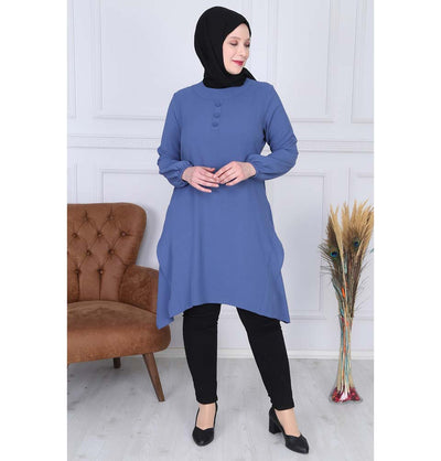 Modefa Tunic Modest Plus Size Tunic 9433 Blue