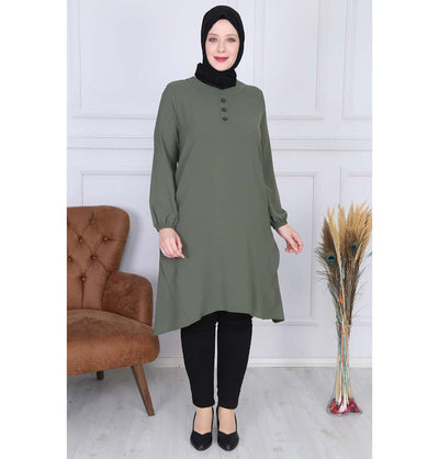 Modefa Tunic Modest Plus Size Tunic 9433 Olive Green