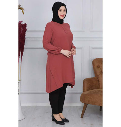 Modefa Tunic Modest Plus Size Tunic 9433 Rose Pink